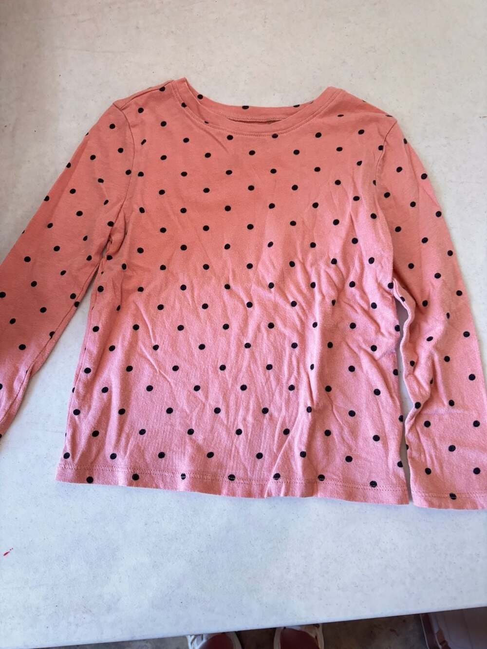 Old Navy Pink and Black Polka Dot Long Sleeve T-Shirt Size 4T